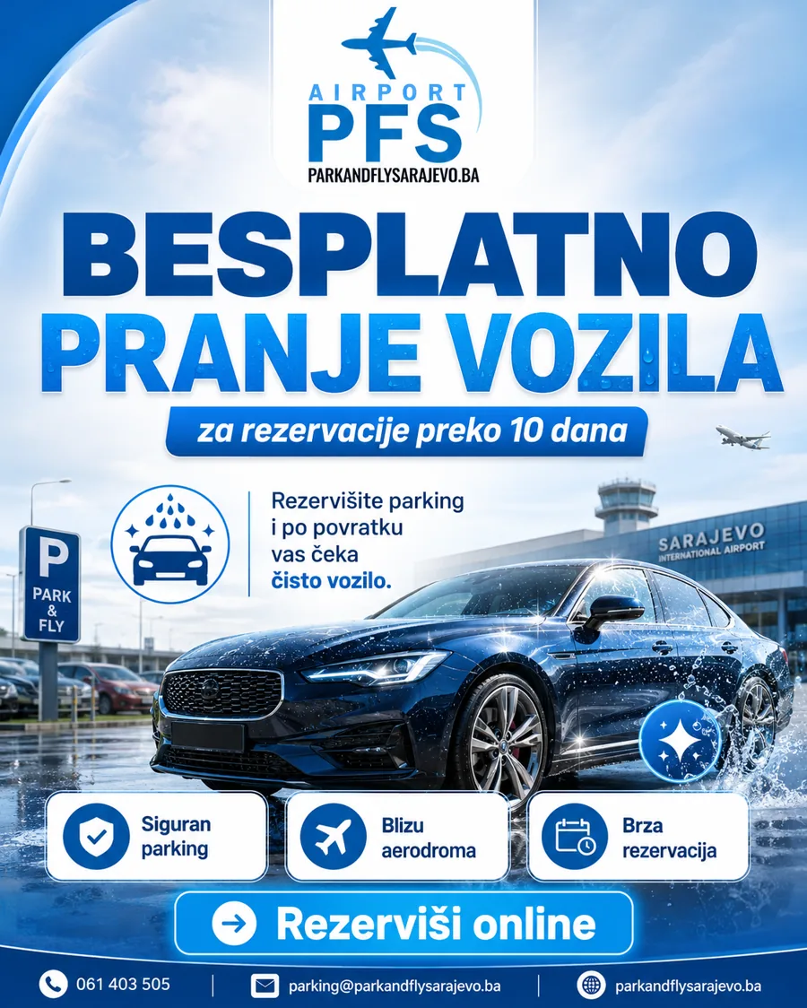 Besplatno pranje za rezervacije preko 10 dana